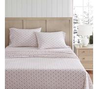 Martha Stewart - Flannel Sheets Full Size, Anti-Pilling & Wrinkle Resistant Cotton, Touchably Soft for All-Season Comfort - Bed Sheets with Matching Pillowcases & Fitted Sheet (Holiday Bows Red)