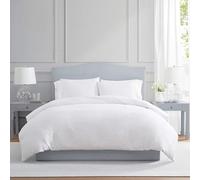 Martha Stewart - King Duvet Cover Set, Cotton-Rich Plain Weave Bedding w/Matching Pillowcases, Lightweight for Year-Round Comfort, 3 Piece Bed Set (Garden Trellis White)
