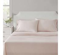 Martha Stewart - King Size Sheets Set, Crisp & Tailored Cooling Sheets w/a Naturally Smooth Cotton Percale Lightweight Feel - Bed Sheets with Matching Pillowcases & Fitted Sheet (Small Gingham Pink)