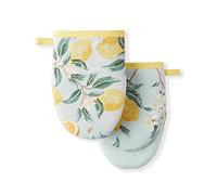 Martha Stewart Lemon Whimsy Mini Oven Mitt 2-Pack Set, Yellow, 5.5"X8"