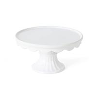 Martha Stewart Patterson 10" x 5.1" White Round Stoneware Cake Stand