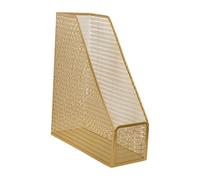 Martha Stewart Ryder Gold Mesh Metal Single Slot Magazine File Holder, Desktop Organizer, 9.75 x 3.75 x 11.5
