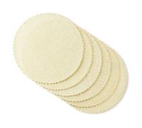 Martha Stewart Woven Water Resistant Lindos Placemat Set 6-Pack, 15" Round, Beige