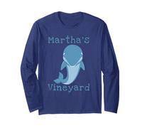 Martha's Vineyard Beach Coastal Nautical Dolphin Cape Cod Long Sleeve T-Shirt