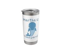 Martha's Vineyard Beach Coastal Nautical Dolphin Cape Cod Stainless Steel Insulated Tumbler