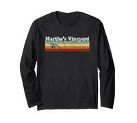 Martha's Vineyard Cape Cod Whale Long Sleeve T-Shirt, Adult Unisex, Black, Large