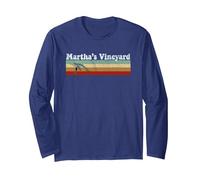 Martha's Vineyard Cape Cod Whale Long Sleeve T-Shirt, Adult Unisex, Navy Blue, Small