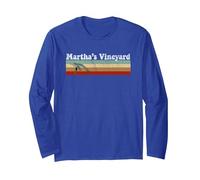 Martha's Vineyard Cape Cod Whale Long Sleeve T-Shirt, Adult Unisex, Royal Blue, X-Large