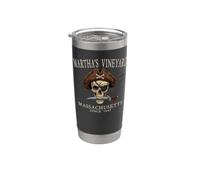 Martha's Vineyard MA Pirate Skull Since 1642 Ivory Stainless Steel Insulated Tumbler