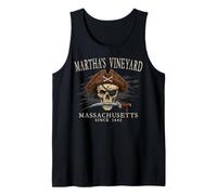 Martha's Vineyard MA Pirate Skull Since 1642 Ivory Tank Top