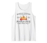 Martha's Vineyard MA Pumpkin Patch Fall Black Letters Tank Top