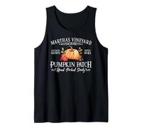 Martha's Vineyard MA Pumpkin Patch Fall White Letters Tank Top