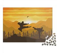 Martial Art Fight Wooden Jigsaw Puzzles for Adults 1000 Piece Puzzles Rectangular Puzzle Gifts for Adults Game 1000pcs (75x50cm)