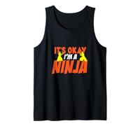 Martial Artist Humor It's Okay I'm A Ninja Posing Silhouette Tank Top