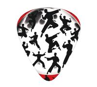 Martial-Artists-Poses 12 Pack Guitar Picks With 3 Thicknesses And Storage Box, Abs Plectrums For Electric Bass Guitar Players