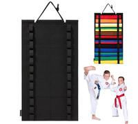 Martial Arts Belt Display, Hanging Karate Belt Display Rack Holds 12 Belts, with Elastic Loops, Karate Holder for Wall Door 14x25