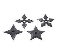 Martial Arts Black Polypropylene Plastic Full Contact Ninja Stars - 4pc Set