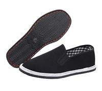 Martial Arts Canvas Footwear,Kung Fu Taichi Shoe,Chinese Taichi Shoes,Old Beijing Cloth Shoes,Chinese Lightweight Shoe,Non-Slip,for Daily Training Morning Exercises A Black