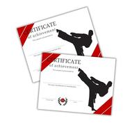 Martial Arts Certificate of Achievement Award 50pk 8.5x11” Mixed Class Instructor Students Belt Changing Ceremony Most Improved Participation