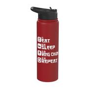 Martial Arts Chinese Kung Fu Eat Sleep Wing Chun Repeat Stainless Steel Insulated Water Bottle