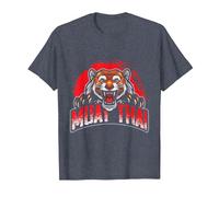 Martial Arts Combat Tiger Men Boys Kids Muay Thai T-Shirt, Men, Heather Blue, X-Large