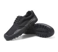 Martial Arts Competition and Training Shoes, Specialized Martial Arts Practice Shoes for Children, Morning Tai Chi Shoes, Men's Leather Taekwondo Shoes., Black, 9.5