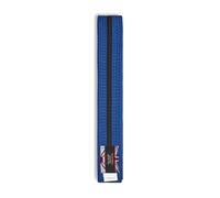 Martial Arts Cotton Coloured Belt With Black Stripe Grading Belt - (Karate, Judo Taekwondo) (Blue Belt With Black Stripe, 220cm)