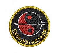 Martial Arts Embroidered Patches Badges - Weapons Yin Yang Samurai Katana Patch