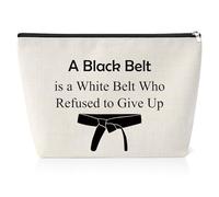 Martial Arts Gift Martial Art Makeup Bag Inspirational Karate Girl Gifts Judo Jitsu Gifts for Women Girls Encourage Taekwondo Karate Girl Gifts Tae Kwon Do Gifts Travel Zipper Cosmetic Pouch