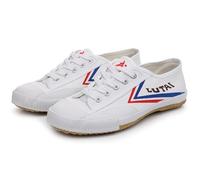 Martial Arts Shoes Mens Lightweight Traditional Kung Fu Shoes Canvas Anti-Slip Fashion Qigong Trainers,White,6.5 UK