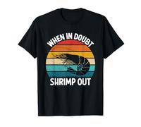 Martial Arts Slogan Tee When In Doubt Shrimp Out Retro BJJ Brazilian Jiu Jitsu T-Shirt Black Unisex-Adults S