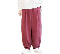 Martial Arts Tai Chi Pants Wide Leg Knickerbocker Uniform for Kung Fu, Wing Chun & Qigong Training(L,A)