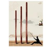 Martial Arts Taiji Stick, Tai Chi Rulers, Chinese Wushu Kung Fu Tai Chi Bang, Wood Exercise Equipment Chinese Traditional Qigong Kungfu Fitness Exercise Equipment 60 * 2.5cm