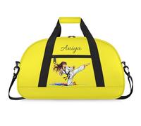 Martial Arts Training Duffle Bag | Personalised Taekwondo Karate Boxing Gym Bag for Men & Kids | Custom Name Water-Resistant Sports Holdall for Gear & Gloves, Taekwondo Yellow