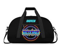 Martial Arts Training Duffle Bag | Personalised Taekwondo Karate Boxing Gym Bag for Men & Kids | Custom Name Water-Resistant Sports Holdall for Gear & Gloves, Boxing Flame Pixel Art