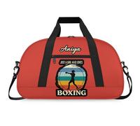 Martial Arts Training Duffle Bag | Personalised Taekwondo Karate Boxing Gym Bag for Men & Kids | Custom Name Water-Resistant Sports Holdall for Gear & Gloves, Who Loves Boxing Orange