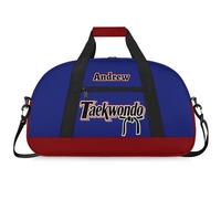 Martial Arts Training Duffle Bag | Personalised Taekwondo Karate Boxing Gym Bag for Men & Kids | Custom Name Water-Resistant Sports Holdall for Gear & Gloves, Taekwondo Navy Red