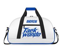 Martial Arts Training Duffle Bag | Personalised Taekwondo Karate Boxing Gym Bag for Men & Kids | Custom Name Water-Resistant Sports Holdall for Gear & Gloves, Taekwondo Motion Navy