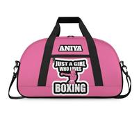 Martial Arts Training Duffle Bag | Personalised Taekwondo Karate Boxing Gym Bag for Men & Kids | Custom Name Water-Resistant Sports Holdall for Gear & Gloves, Boxing Pink