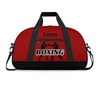Martial Arts Training Duffle Bag | Personalised Taekwondo Karate Boxing Gym Bag for Men & Kids | Custom Name Water-Resistant Sports Holdall for Gear & Gloves, Boxing Red Black