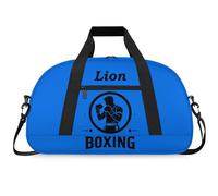 Martial Arts Training Duffle Bag | Personalised Taekwondo Karate Boxing Gym Bag for Men & Kids | Custom Name Water-Resistant Sports Holdall for Gear & Gloves, Boxing Blue