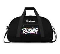 Martial Arts Training Duffle Bag | Personalised Taekwondo Karate Boxing Gym Bag for Men & Kids | Custom Name Water-Resistant Sports Holdall for Gear & Gloves, Boxing Colorful