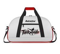 Martial Arts Training Duffle Bag | Personalised Taekwondo Karate Boxing Gym Bag for Men & Kids | Custom Name Water-Resistant Sports Holdall for Gear & Gloves, Taekwondo Neon Lights