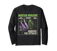 Martian Invasion Alien Movie Poster Vintage Halloween Long Sleeve T-Shirt