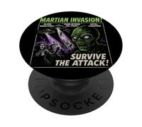 Martian Invasion Alien Movie Poster Vintage Halloween PopSockets Adhesive PopGrip