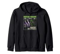 Martian Invasion Alien Movie Poster Vintage Halloween Zip Hoodie