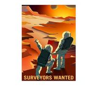 Martian Surveyors Retro Nasa Space Grand Tour Travel Art Poster, Planet Travel Prints, Vintage Astronomy Home Decor, Astronaut Space Print, Archival Matte, A5 (Print Only) - 21x14.8cm