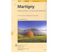 Martigny (282T): Vallée du Trient - Col du Grand St-Bernard. Carte d'excursions officielle de la FSTP (1/50 Hiking Maps)