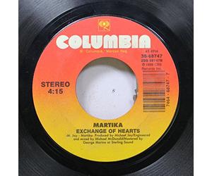 MARTIKA 45 RPM EXCHANGE OF HEARTS / TOY SOLDIERS
