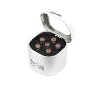Martin 18APP0005 Bridge Pins Liquid Metal 6 Tin Grey w/ Red Inlay